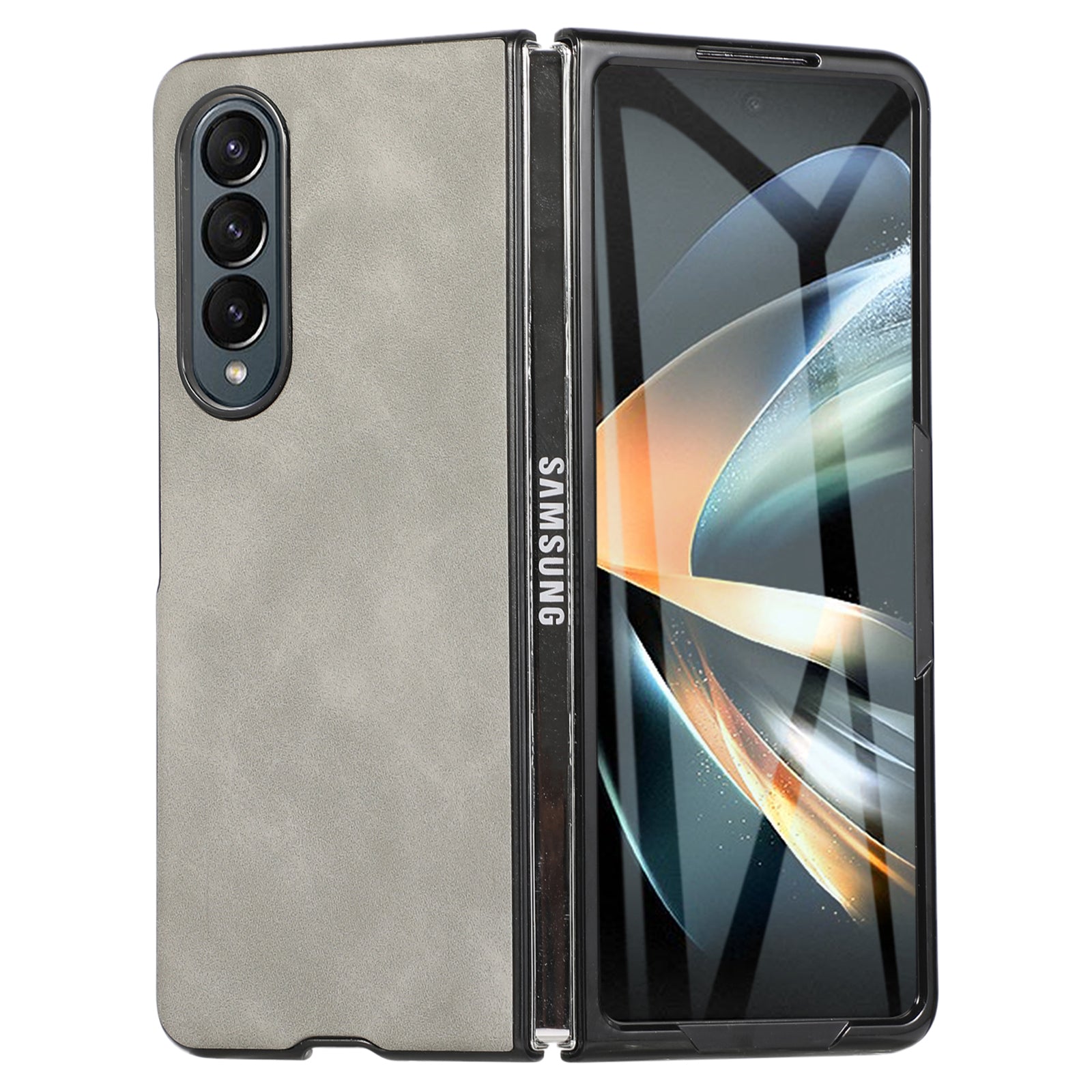 PC PU Leather Phone Case For Samsung Galaxy Z Fold3 5G Anti-scratch Glass Film Cover with Stylus Card Holder PC PU Leather Phone Case For Samsung Galaxy Z Fold3 5G Anti-scratch Glass Film Cover with Stylus Card Holder